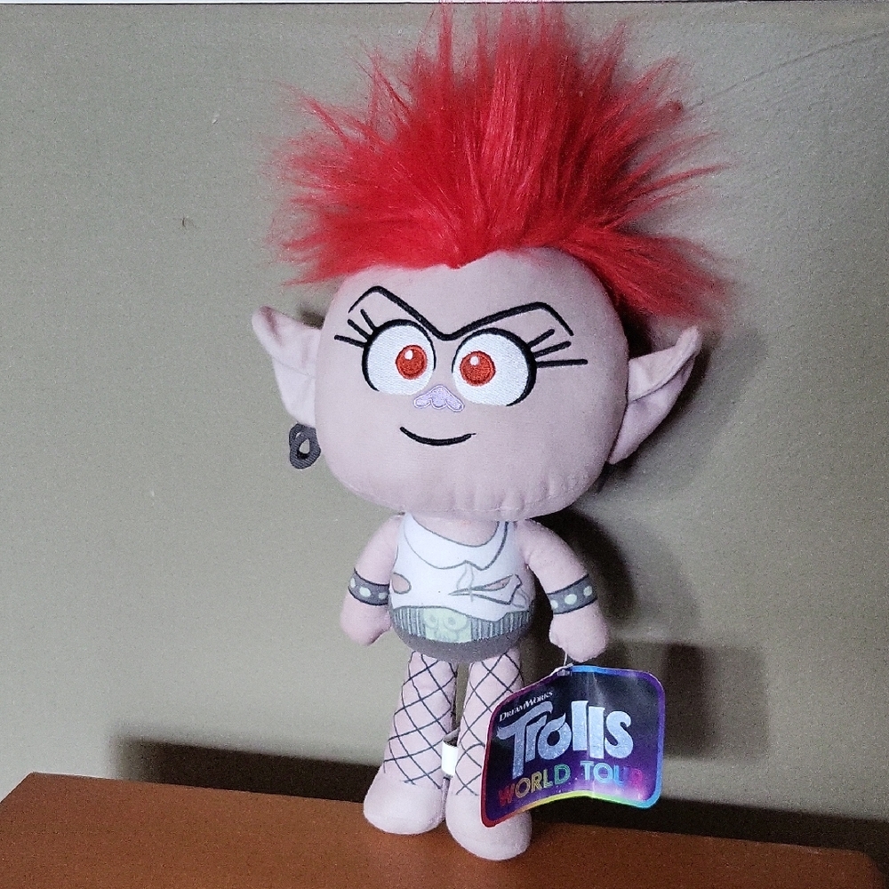 Trolls Plush Doll with Red Hair and White Outfit